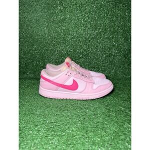 Nike Dunk Low Womens Size 5.5 Pink White Leather Casual Shoes Athletic Sneakers